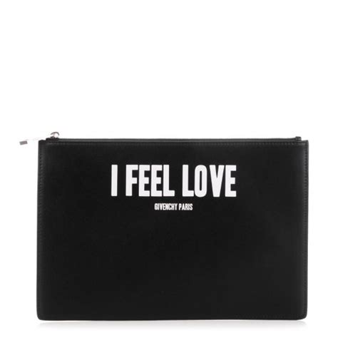 GIVENCHY Calfskin I Feel Love Medium Pouch Black